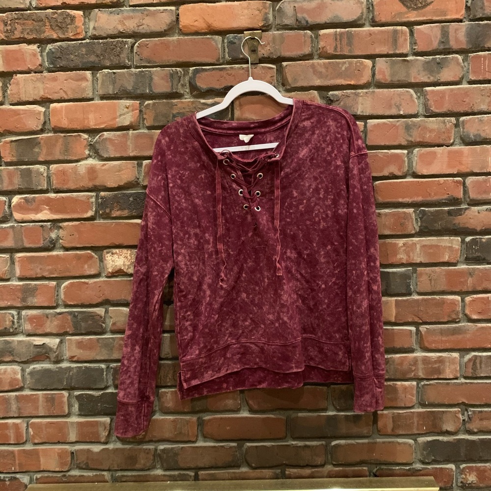 Red tie dye sweatshirt/long sleeve